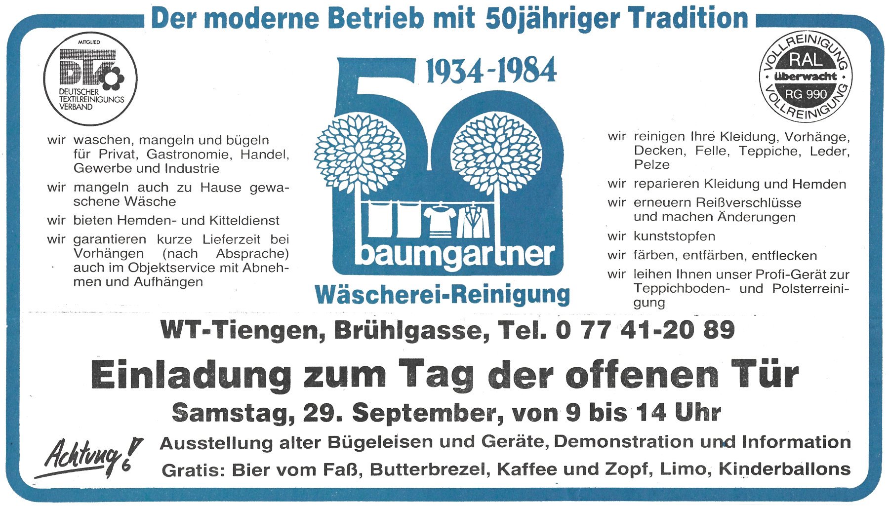 Wäscherei Hochrhein 50 Jahre 1984 (1)